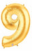 Megaloon Gold Number 9 Balloon, 34 Inch