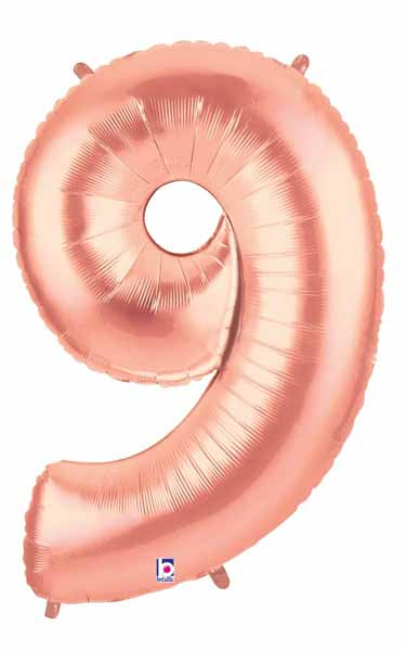34-Inch Rose Gold Number 9 Megaloon Balloon
