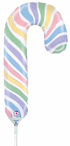 Pastel Candy Cane 14" Mini Foil Balloon