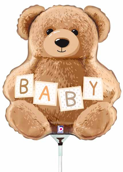 Baby Teddy Bear 14-Inch Mini Shape Foil Balloon