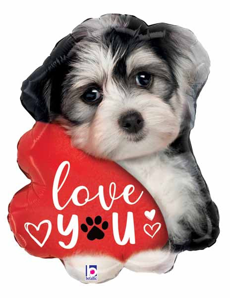Love You Puppy 24-Inch Foil Balloon