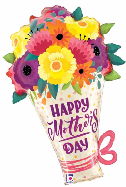 Mother's Day Flower Bouquet Shaped Foil Balloon, 30 Inch