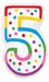 Number 5 Birthday Candle Foil Balloon, 24 Inch