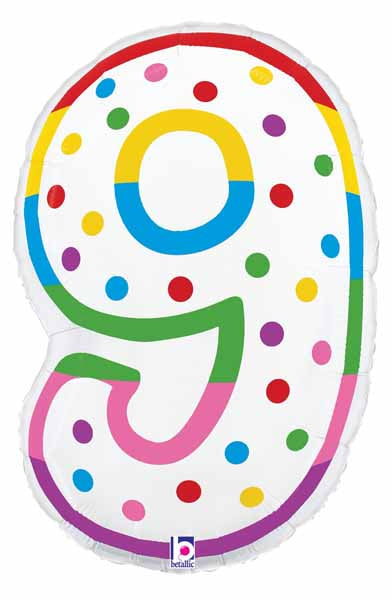 24" Number 9 Birthday Candle Foil Balloon