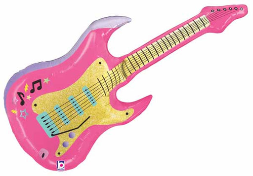 Pink Electric Guitar Foil Balloon, 39 Inch