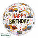 Construction Happy Birthday 18" Round Foil Balloon