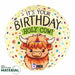 Highland Cow Happy Birthday 18" Round Foil Balloon