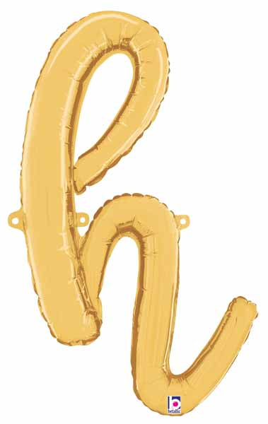 14" Gold Script Letter H Balloon