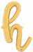 14" Gold Script Letter H Balloon
