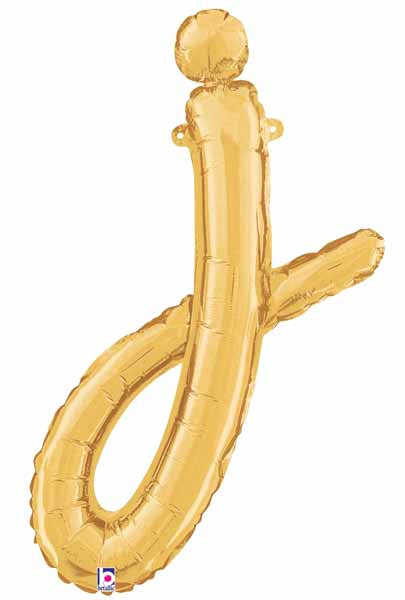14" Gold Script Letter J Balloon
