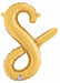 14" Gold Script Letter S Balloon