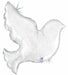 Pearl White Dove 34-Inch Holographic Foil Balloon