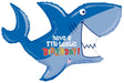 28-Inch Birthday Shark Shaped Foil Balloon
