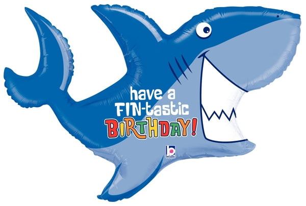 28-Inch Birthday Shark Shaped Foil Balloon