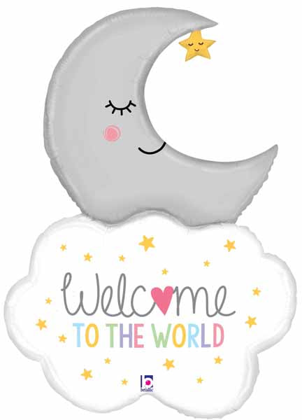 Welcome Baby Moon 42-Inch Foil Balloon
