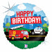 Emergency Vehicle Happy Birthday Holographic Foil Balloon, 18 Inch