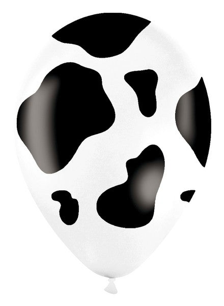 Sempertex 11" White Cow Print Latex Balloons, 50 Count