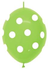 Key Lime Polka Dot Link-O-Loons 12-Inch Latex Balloons, 50-Pack