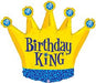 Birthday King 36-Inch Crown-Shaped Foil Balloon