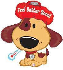Feel Better Sick Pup 37-Inch Foil Balloon