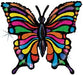 Pop-Art Butterfly 30-Inch Shaped Foil Balloon