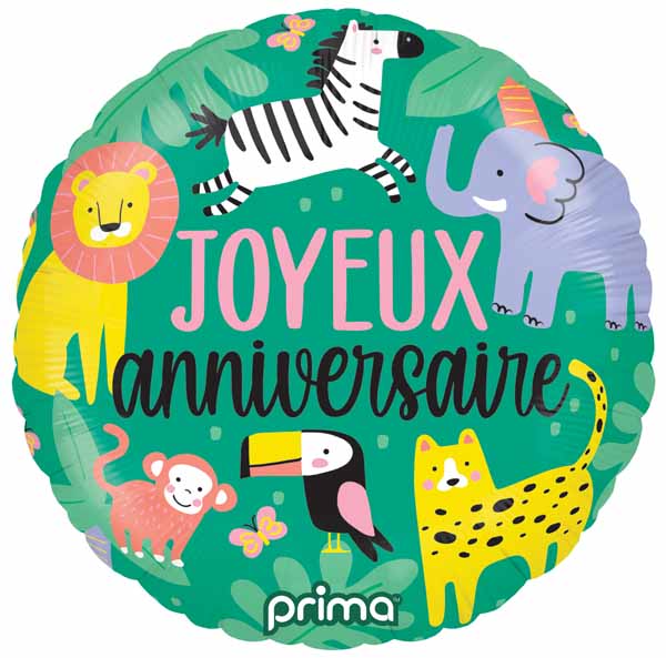 Jungle Anniversaire 18 Inch Foil Balloon