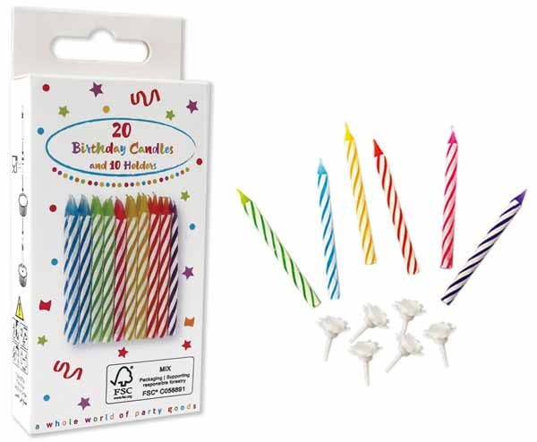Birthday Cake Candles with Holders