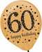 12-Inch Sparkling 60th Birthday Balloons, 15 Count