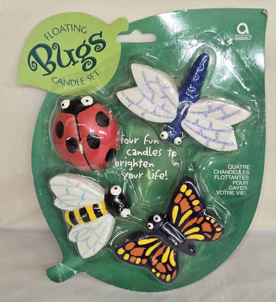 Assorted Insect Floating Candles, 4 Pack