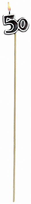 OH NO.50 CAKE CANDLE ON A STICK 6PK/12CS