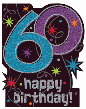 Party Continues 60th Birthday Glitter Cutout
