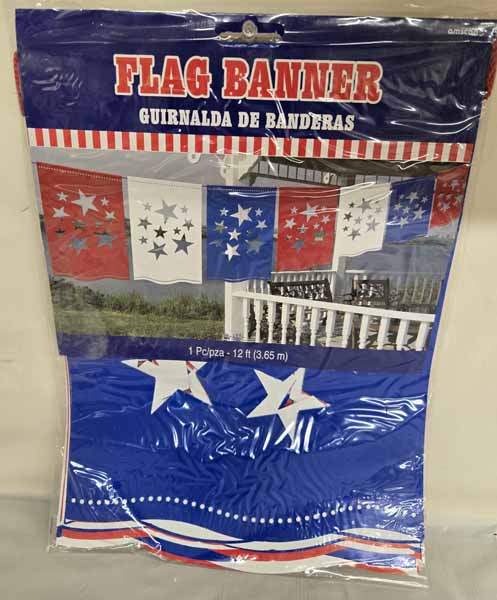 American Summer Flag Banner, 12 ft