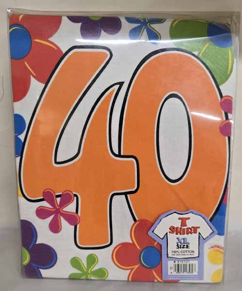 Birthday Power 40th Birthday T-Shirt, XL