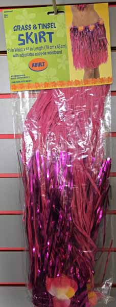 Adult Tinsel Hula Skirt, 18 x 31 Inches