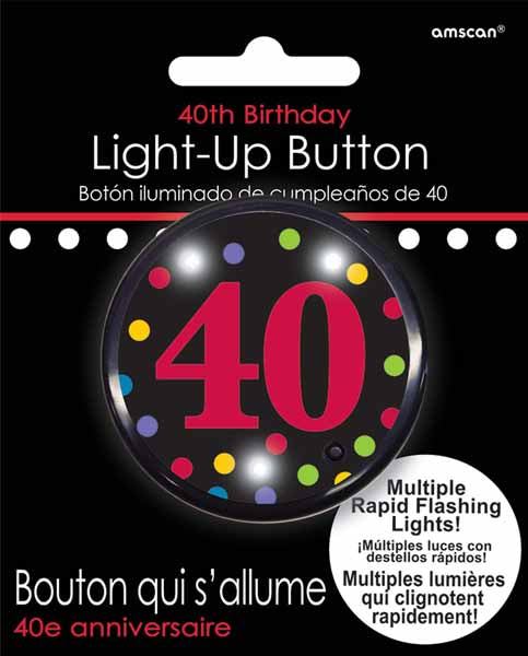 40th Birthday Flashing Button