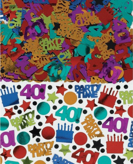 Happy 40th Birthday Dots & Stripes Confetti