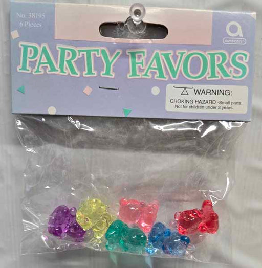Multicoloured Mini Bear Favours, 6 Pack