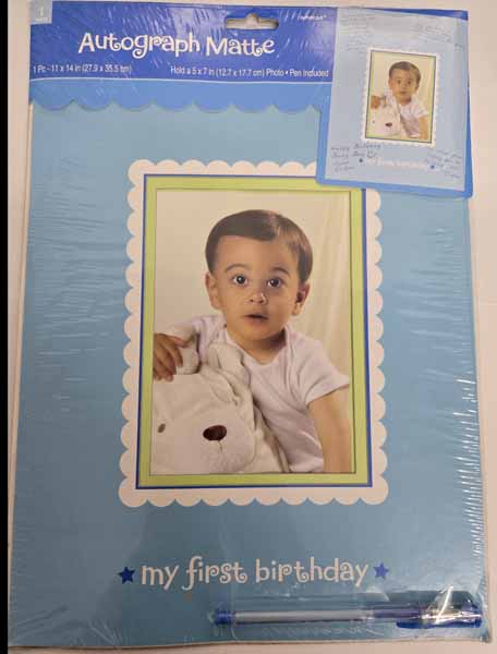 Boy's 1st Birthday Autograph Mat