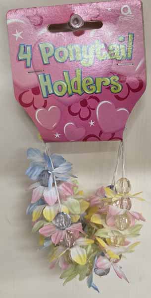 Hula Girl Ponytail Holders, 4 Pack