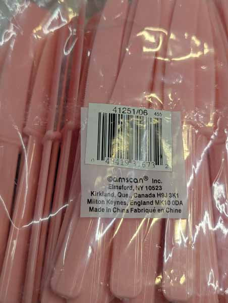 Pretty Pink Plastic Knives, 50 Pack