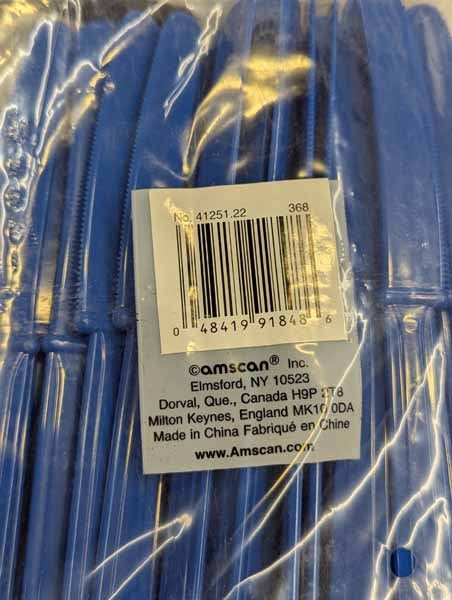 Marine Blue Plastic Knives, 50 Pack