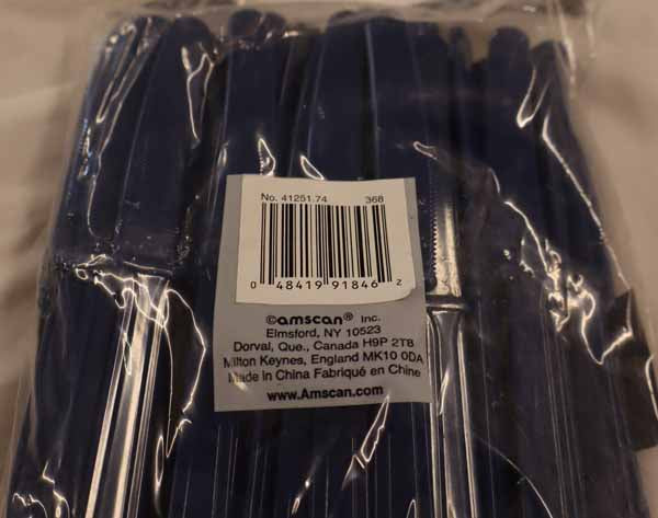 Navy Blue Plastic Knives, 50 Count