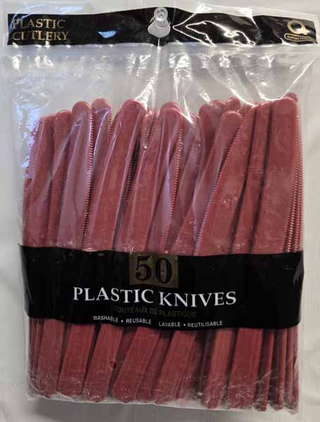Peach Plastic Knives, 50 Pack
