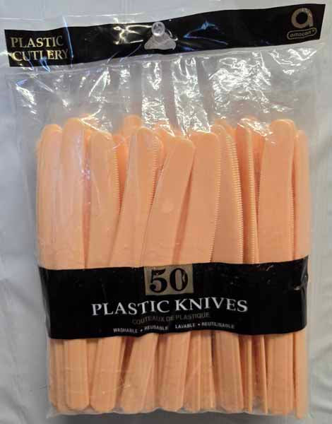 Burgundy Plastic Knives, 50 Count