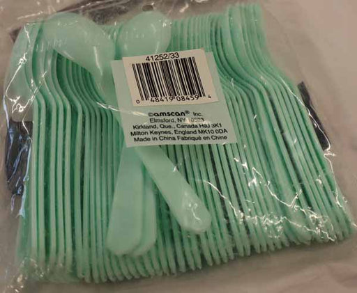 Green Mist Plastic Spoons, 50 Count