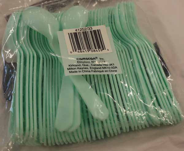 Green Mist Plastic Spoons, 50 Count
