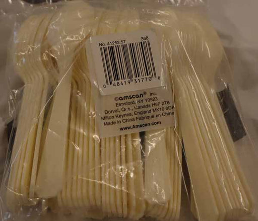 Vanilla Creme Plastic Spoons, 50 Count