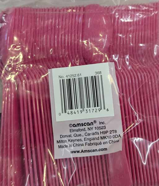 Magenta Plastic Spoons, 50 Count