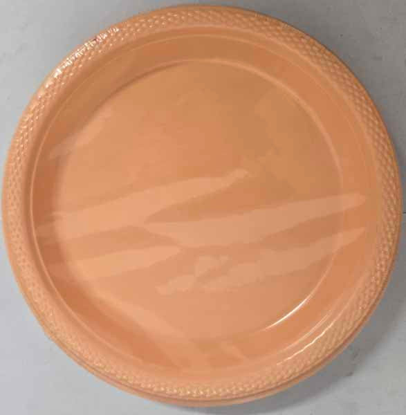 Peach 7-Inch Plastic Plates, 20 Pack