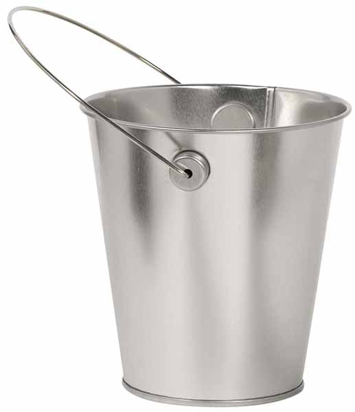 Silver Metal Bucket, 4.5 Inch